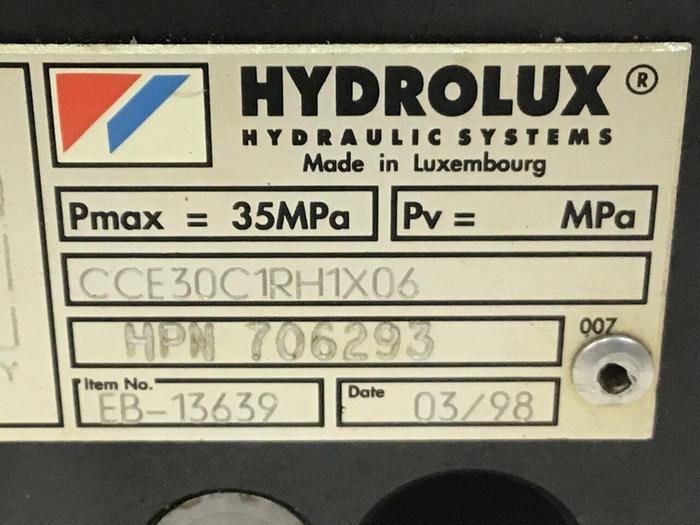 Used HYDROLUX Valve CCE30C1RH1X06 #137792