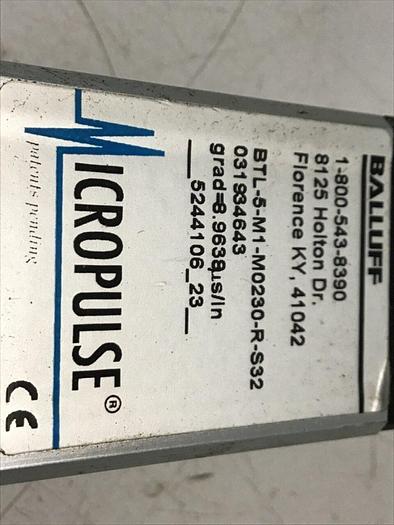Used BALLUFF Magnetostrictive Positive Sensor BTL-5-M1-M0230-R-S32 #133251