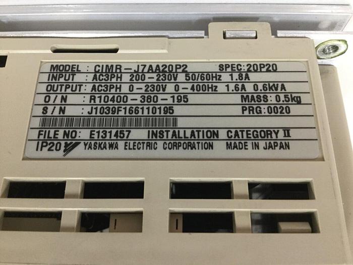 Used YASKAWA VS Mini J7 Drive CIMR-J7AA20P2 #101149