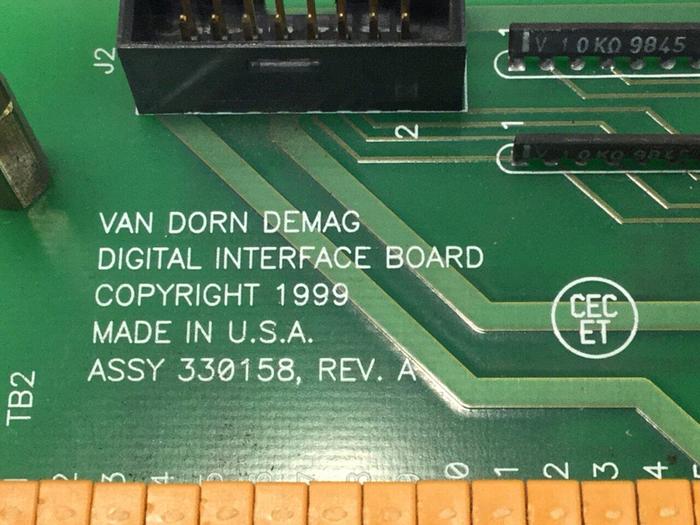 Used VAN DORN Digital Interface Board 330158 PC330-158 330-158 #101549