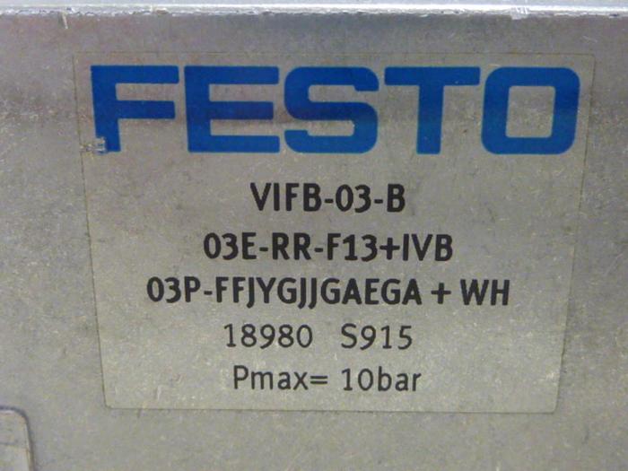Used FESTO Control Block / Valve Terminal IFB13-03 #61269
