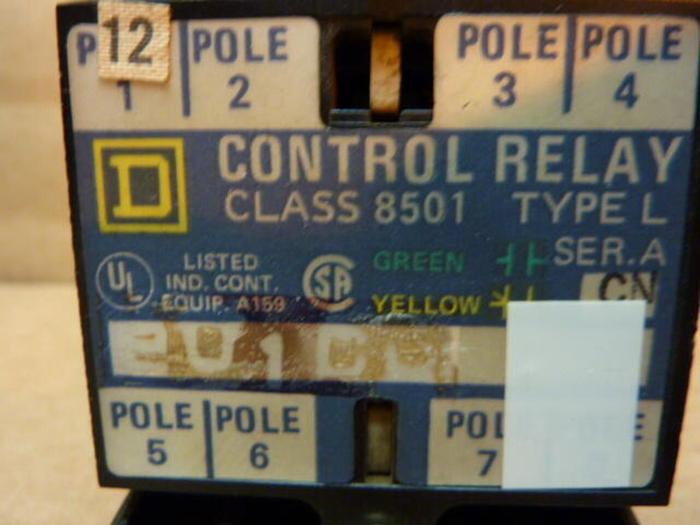 Used SQUARE D Control Relay 8501-L0-20 #3421