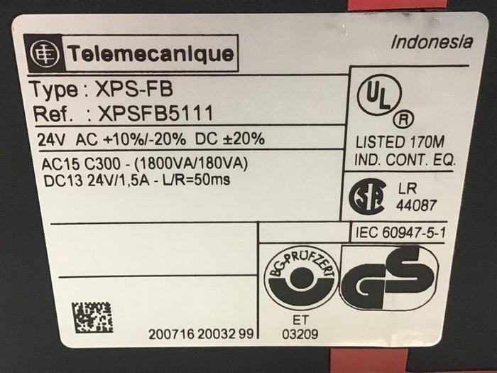Used TELEMECANIQUE Safety Relay XPS-FB Used