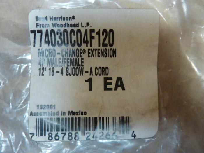 BRAD HARRISON / WOODHEAD Cable 774030C04F120 #29794