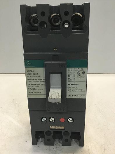 Used GENERAL ELECTRIC / GE 125 Amp Circuit Breaker TFJ236125WL USED