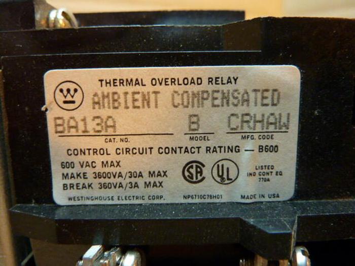 Used WESTINGHOUSE Motor Starter Size 1 A200M1CAC #23030