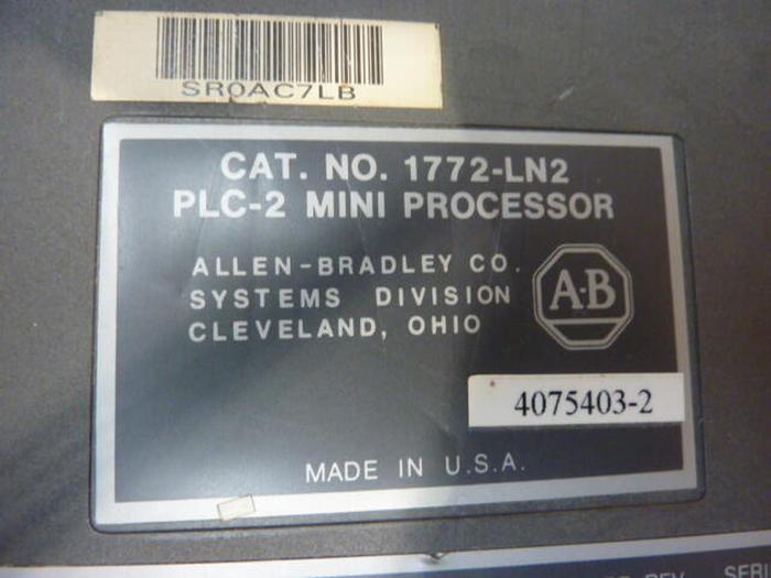 Used ALLEN BRADLEY PLC-2 Mini processor 1772-LN2 SER A #37060
