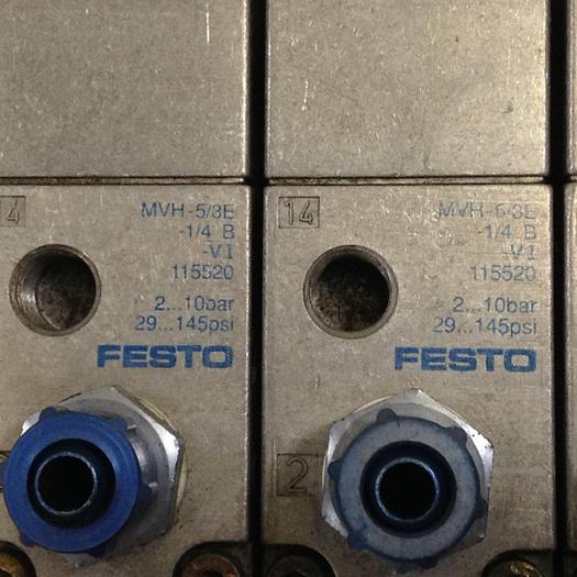 Used FESTO Manifold w/ Valves IIFB-02-1/4-8 Used
