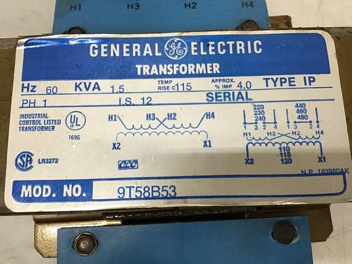 Used GENERAL ELECTRIC / GE 1.5 kVA Transformer 9T58B53 #134355