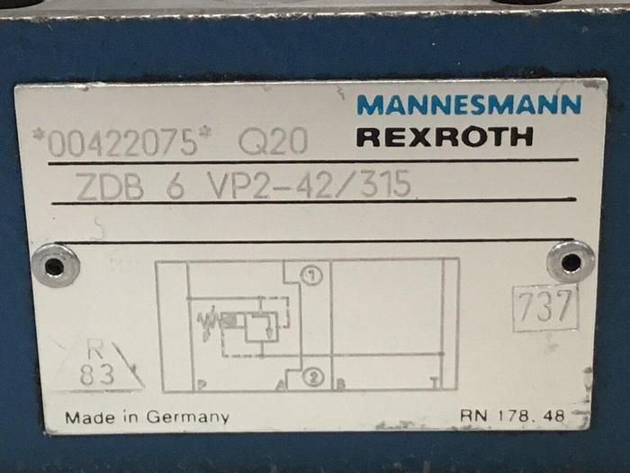 Used REXROTH Valve ZDB 6 VP2-42/315 #129893