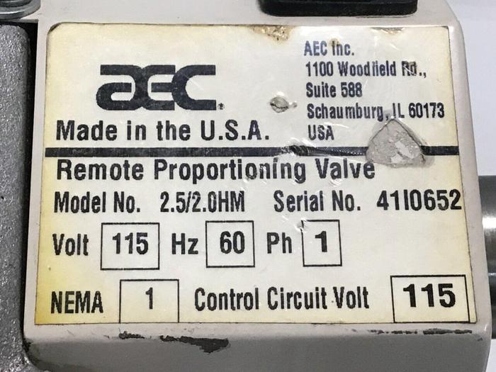 Used AEC Remote Proportioning Valve 2.5/2.0HM #115932