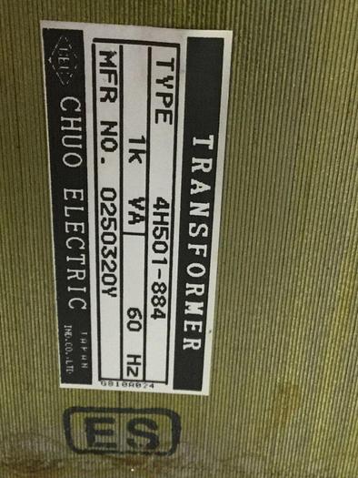 Used CHUO ELECTRONICS 1 kVA Transformer 4H501-884 #107820