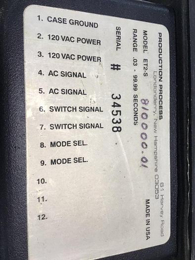Used PRODUCTION PROCESS Elapsed Time Meter ET2-S #140104