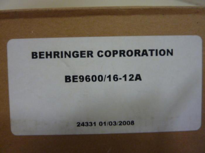 BEHRINGER CORPORATION Filter BE9600/16-12A #62527