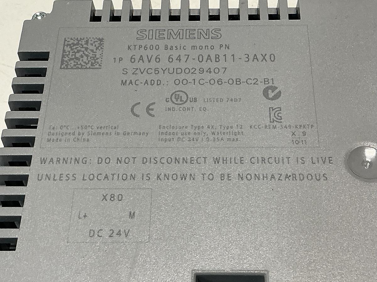 Used SIEMENS 6AV6 647-0AB11-3AX0