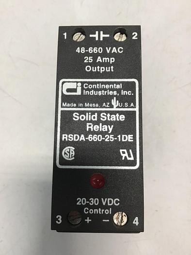 Used CONTINENTAL INDUSTRIES Solid State Relay RSDA-660-25-1DE #134740