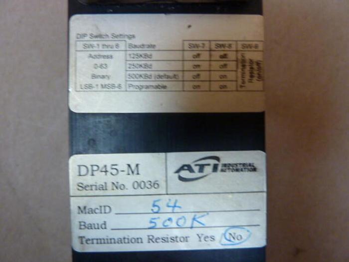 Used ATI INDUSTRIAL AUTOMATION Control Module DP45-M #29202