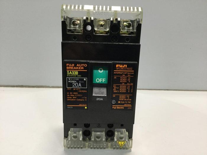 Used FUJI ELECTRIC 20 Amp Auto Circuit Breaker SA33B-20 #108878