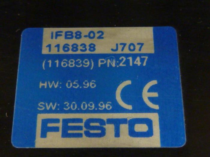 Used FESTO Control Block / Valve Terminal IFB8-02 #52784