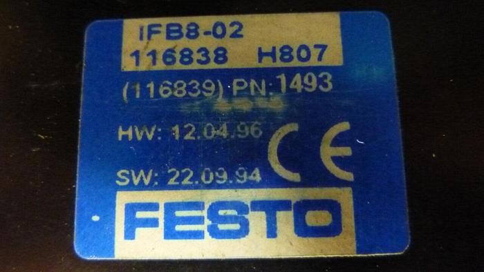 Used FESTO Control Block / Valve Terminal IFB8-02 #52722
