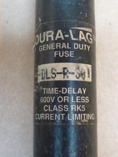 Used DURA-LAG 30 Amp Fuse DLS-R-30 #36416