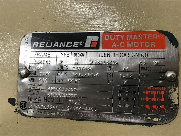 Used RELIANCE ELECTRIC Motor P36G5563A Used