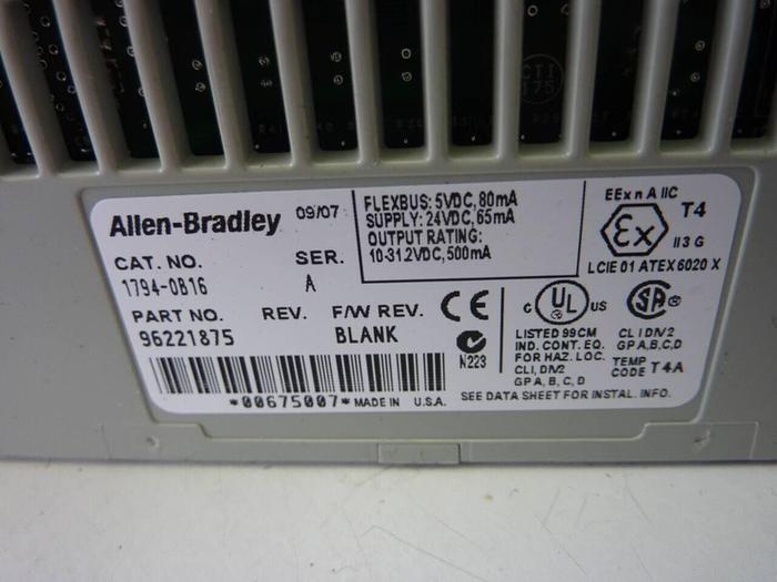 Used ALLEN BRADLEY I/O Module 1794-OB16 SER A #50503