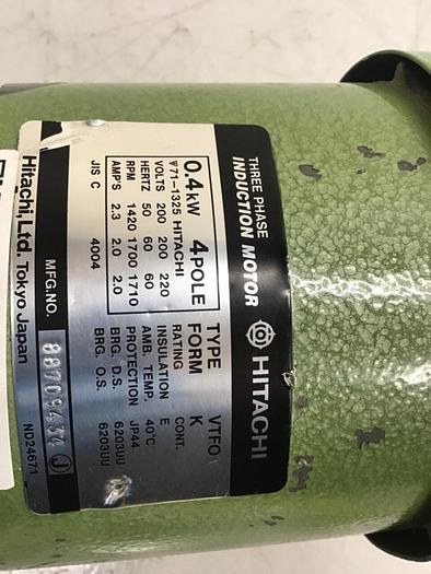 Used HITACHI 3 Phase Induction Motor VTFO-K 4P #125294