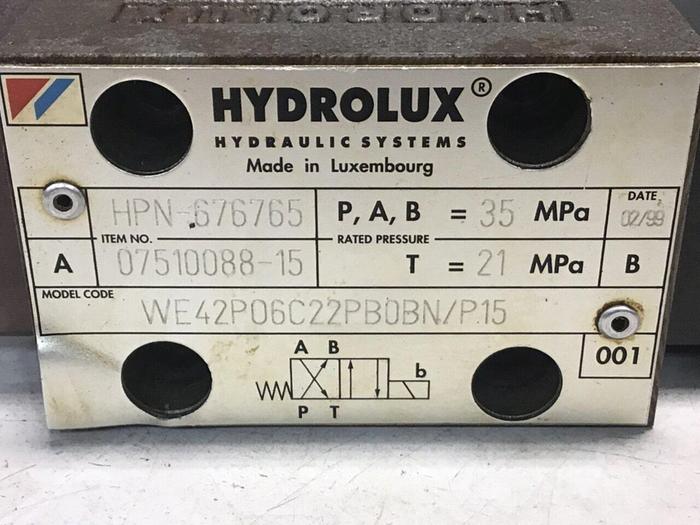 Used HYDROLUX Valve WE42P06C22PB0BN/P15 #137833