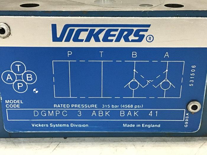Used VICKERS Pilot Operated Check Valve DGMPC3ABKBAK41 #129903