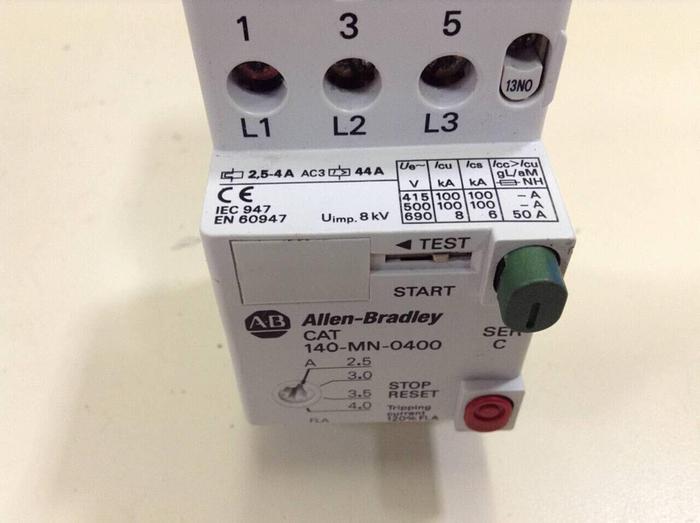 Used ALLEN BRADLEY Manual Motor Starter 140-MN-0400 SER C #79601