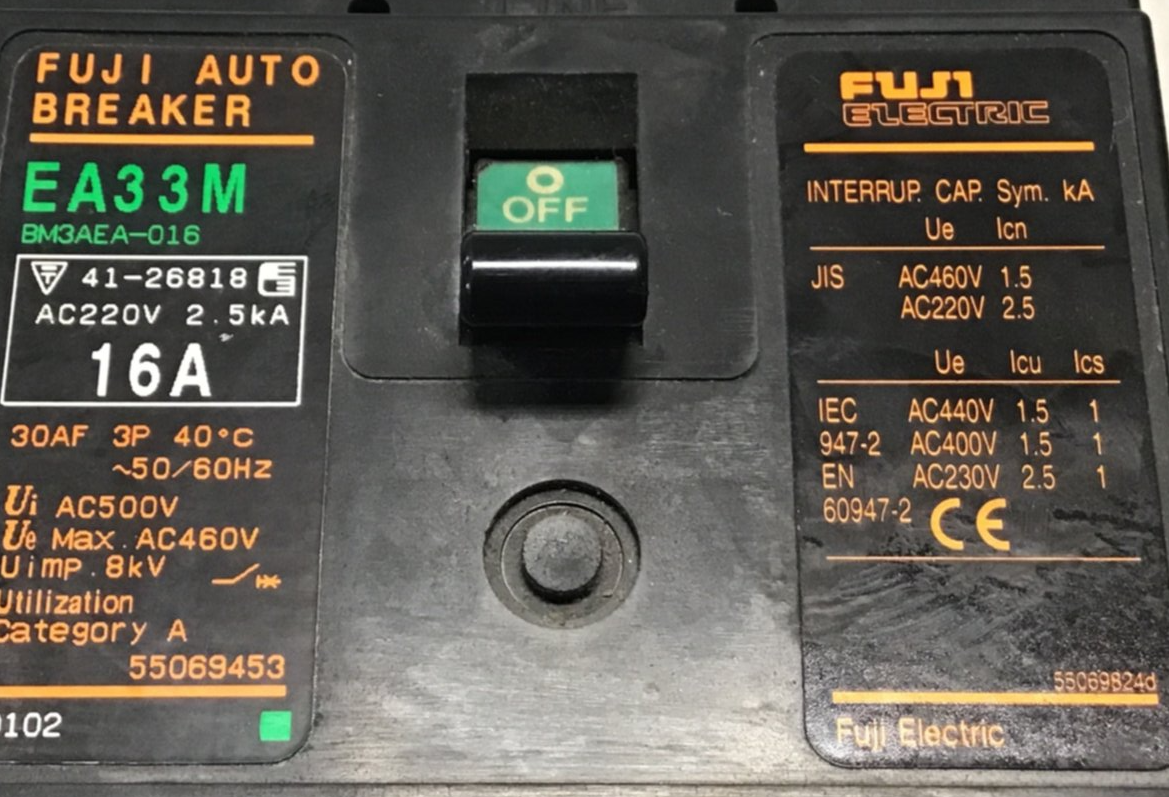 Used FUJI ELECTRIC Circuit Breaker 16 Amp EA330M-16 USED