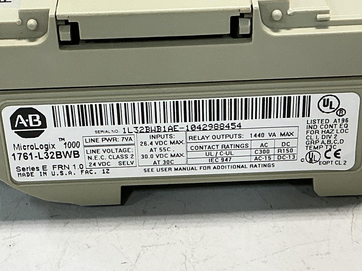 Used ALLEN BRADLEY 1761-L32BWB SERIES E