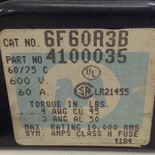 Used MARATHON Fuse Holder 6F60A3B #74417