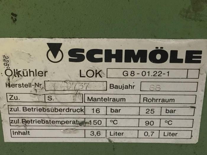 Used SCHMOLE Heat Exchanger G8-01.22-1 Used