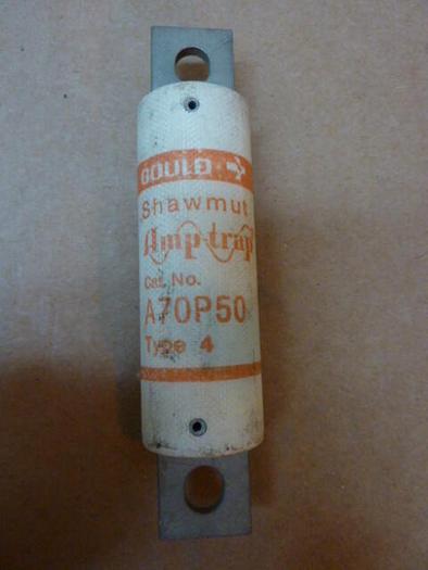 Used GOULD / SHAWMUT 50 Amp Fuse A70P50 #27450