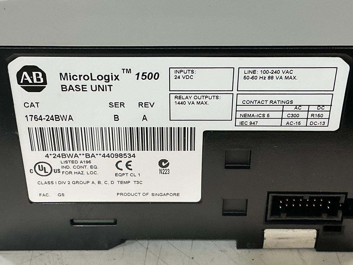 Used ALLEN BRADLEY 1764-24BWA SER B