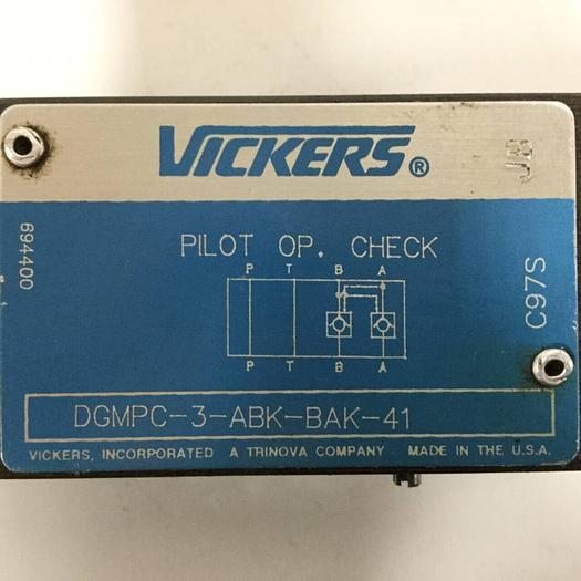 Used VICKERS Pilot Operated Check Valve DGMPC3ABKBAK41 #90341