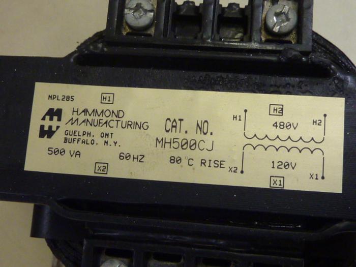 Used HAMMOND 0.5 kVA Industrial Control Transformer MH500CT #65729