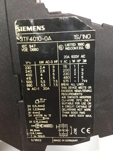 Used SIEMENS Contactor 3TF4010-0A #102487