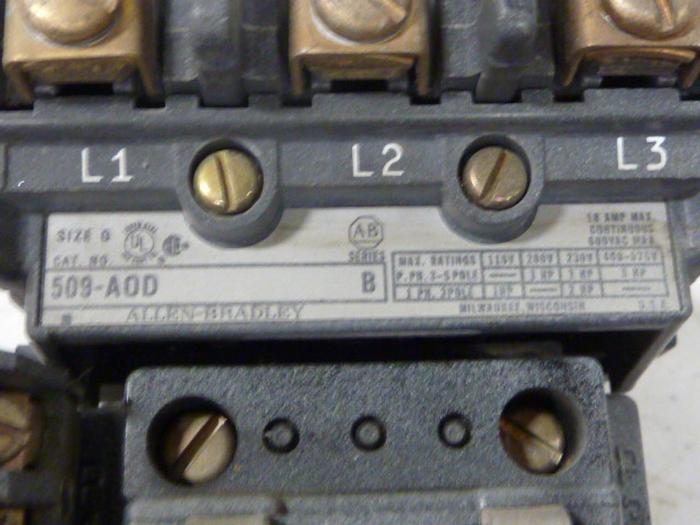 Used ALLEN BRADLEY Starter 509-AOD SER B W37 #58023