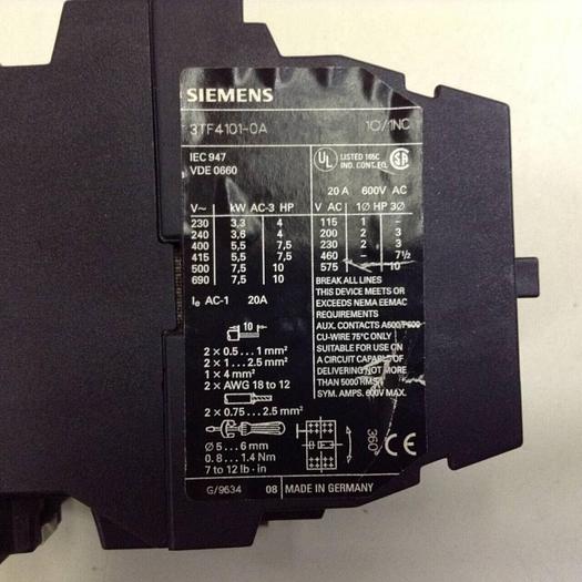 Used SIEMENS Contactor 3TF4101-0A #83089