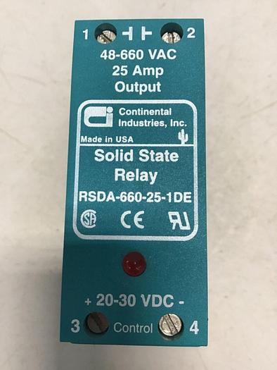 Used CONTINENTAL INDUSTRIES Solid State Relay RSDA-660-25-1DE #138588