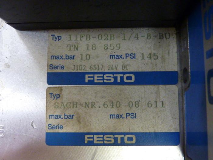 Used FESTO Control Block / Valve Terminal IFB8-02 #52858