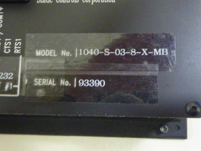 Used STATIC CONTROLS CORP Operator Interface 1040-S-03-8-X-MB #63097
