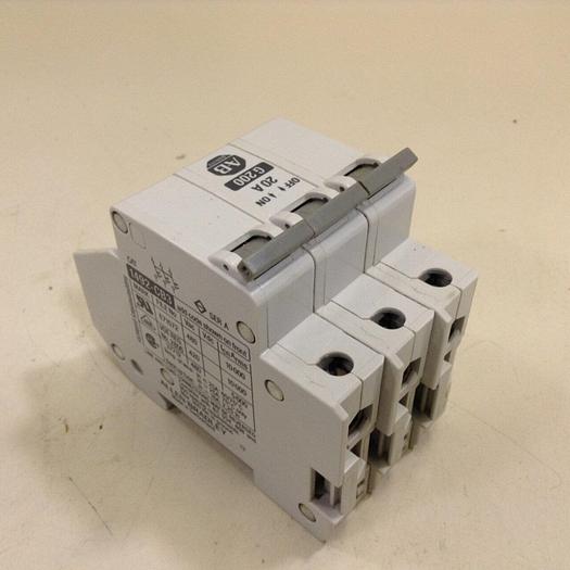 Used ALLEN BRADLEY 20 Amp Circuit Breaker 1492-CB3/G200 SER A #78382