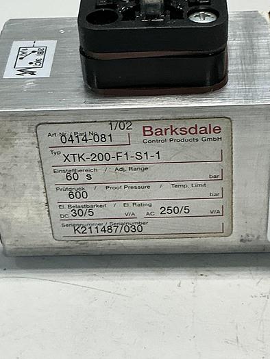 Used BARKSDALE XTK-200-F1-S1-1