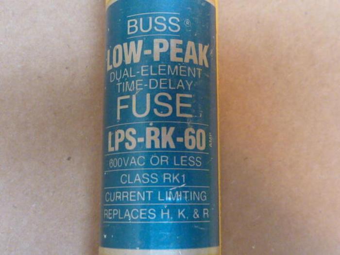 Used BUSS / BUSSMANN 60 Amp Fuse LPS-RK-60 #36409