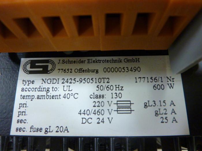 Used J SCHNEIDER Transformer NGDI 2425-950510T2 #47304