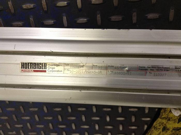 Used HOERBIGER ORIGA Rodless Air Cylinder 50-2021/PGX45-BM #74887